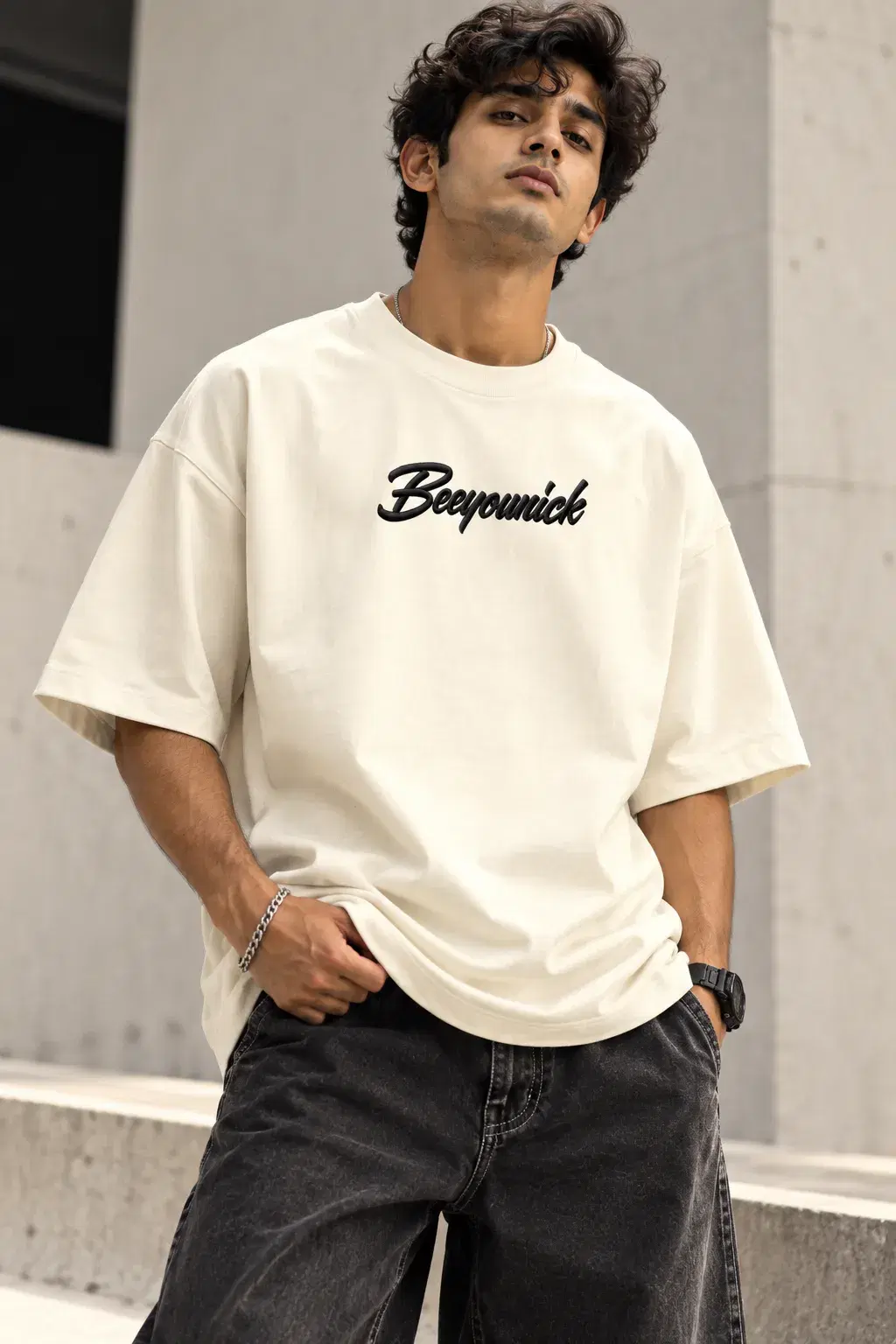BYN Terry Luxe Embroidered Oversized Tee